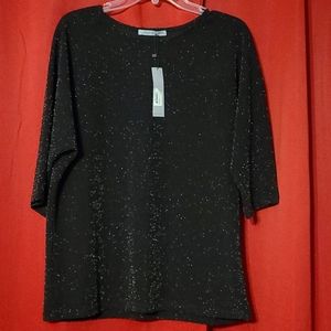 Ariana by Howard's Black Sparkly Shirt.  Size Med.